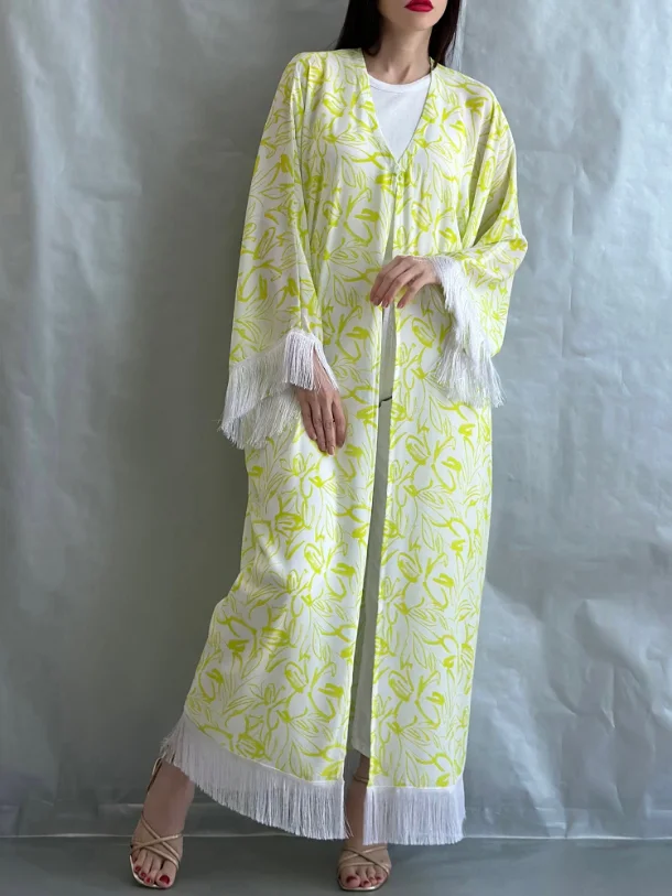 Stylish Floral Tassel Dress Robe-inspireuse