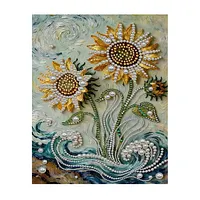 Sunflower Ocean Waves - Pearls Painting