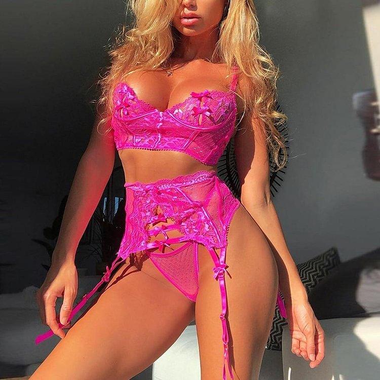 3Pcs Underwear Lace Sets