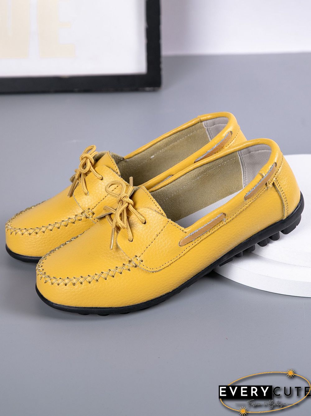 Retro Casual Simple Lace-up Flat Shoes