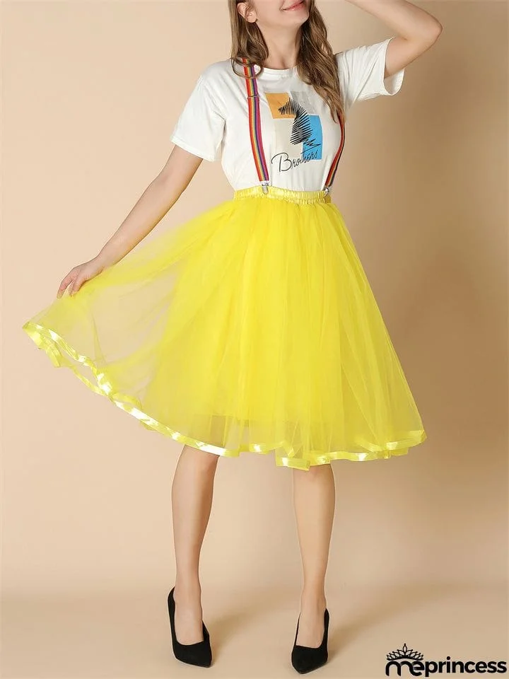 Fashion Christmas Thin Multi-layer Rainbow Puffy Skirt