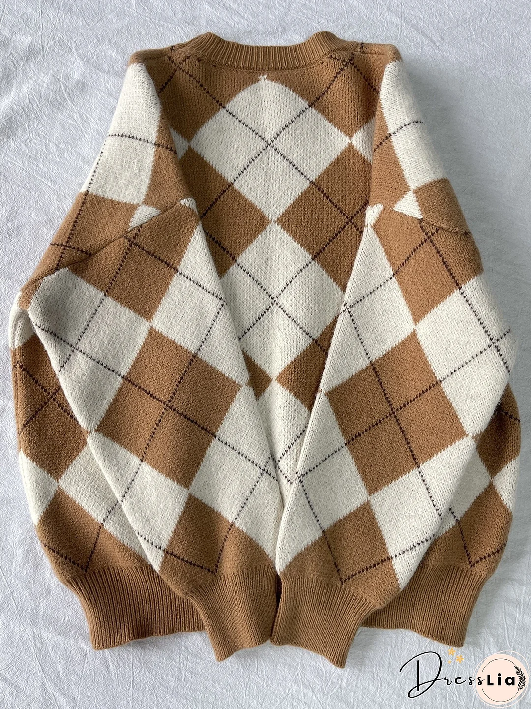 Plaid Pattern Crew Neck Pullover Sweater, Casual Long Sleeve Sweater For Fall & Winter, Women's Clothing