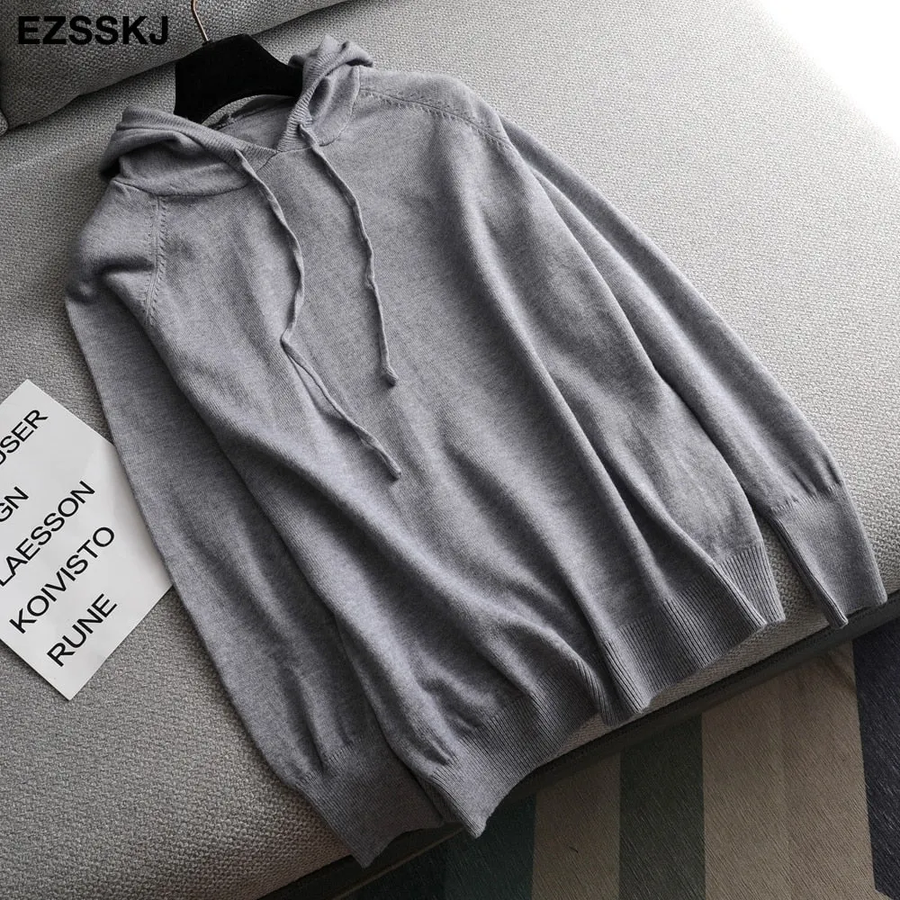 casual Autumn spring hooded sweater Pullovers Women female 2020 loose sweater knit Jumpers top