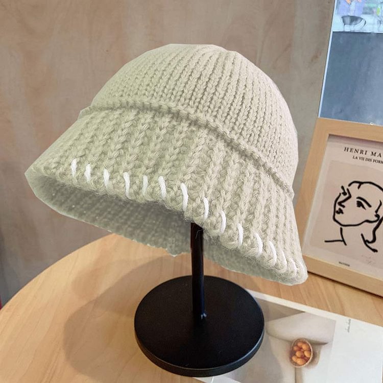 Knitted Bucket Hat Warmer - Modakawa modakawa