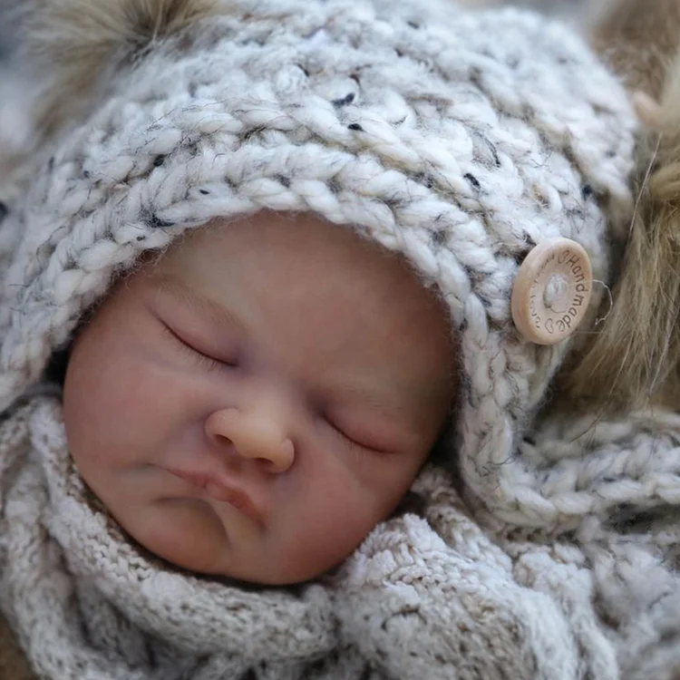 [New Series] 20" Asleep Reborn Girl Cute Truly Handmade Reborn Doll Named Swinfa with Heatbeat Coos and Breath