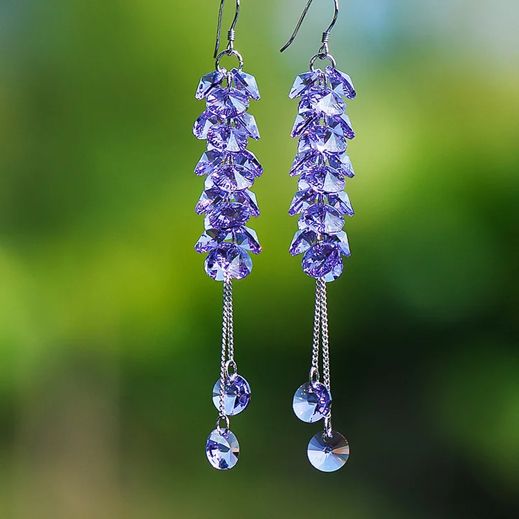  Purple Crystal Earrings