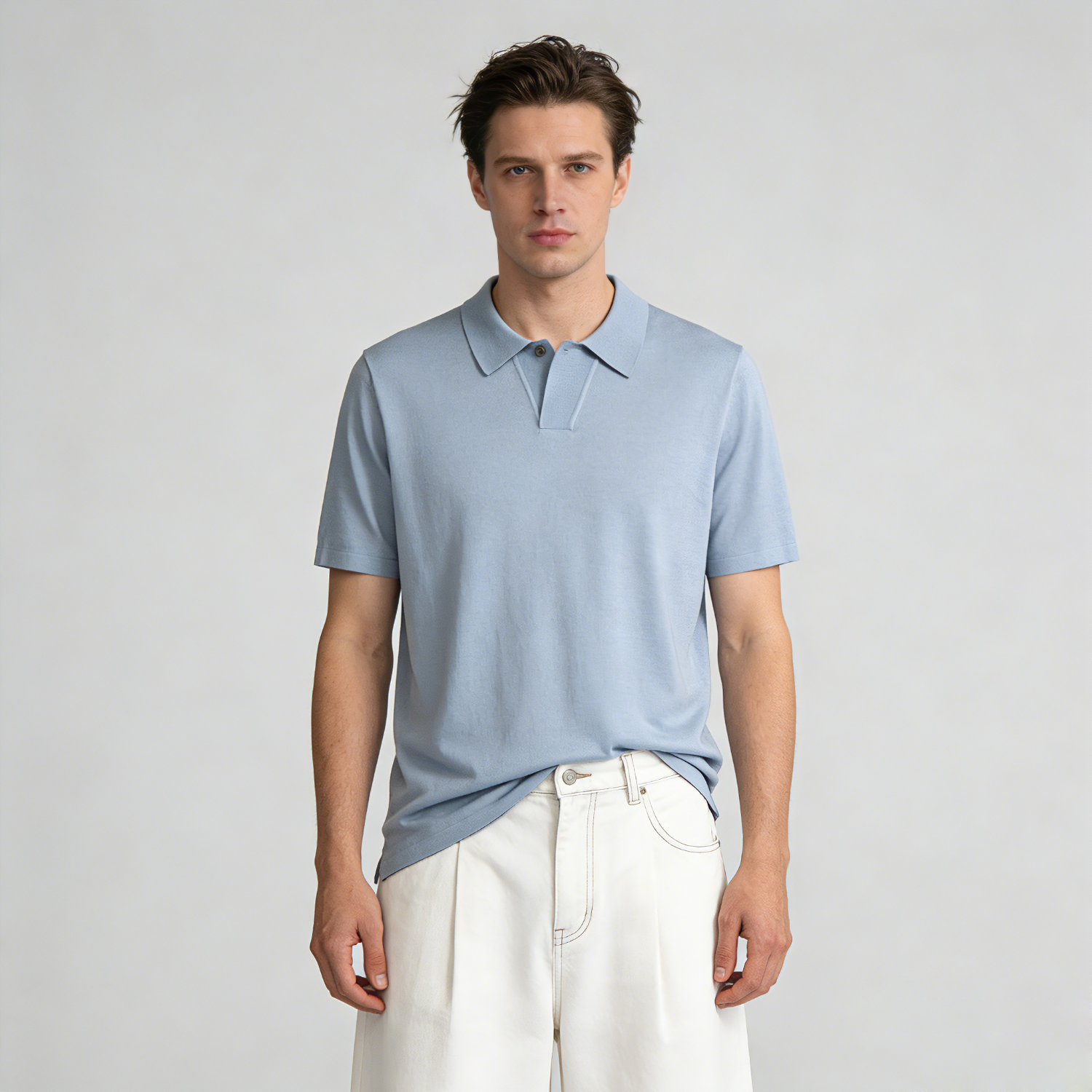 Men's Silk Cashmere Shirt Sweater Single Button | Spring Summer REAL SILK LIFE