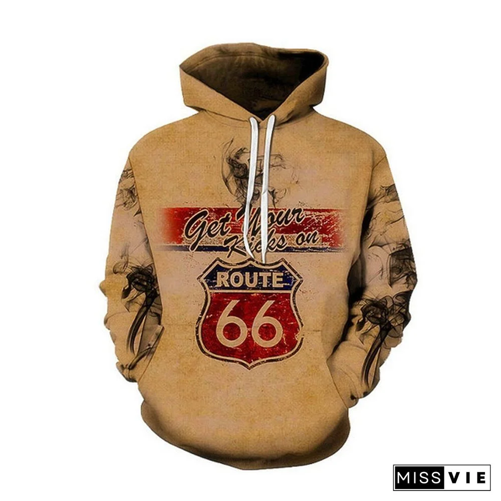 Long-Sleeved Hoodie Fashion Personality Printed Sweatshirt Autumn And Winter New Men's Casual Pullover Long-Sleeved Coat Round Neck Top Men's Clothing