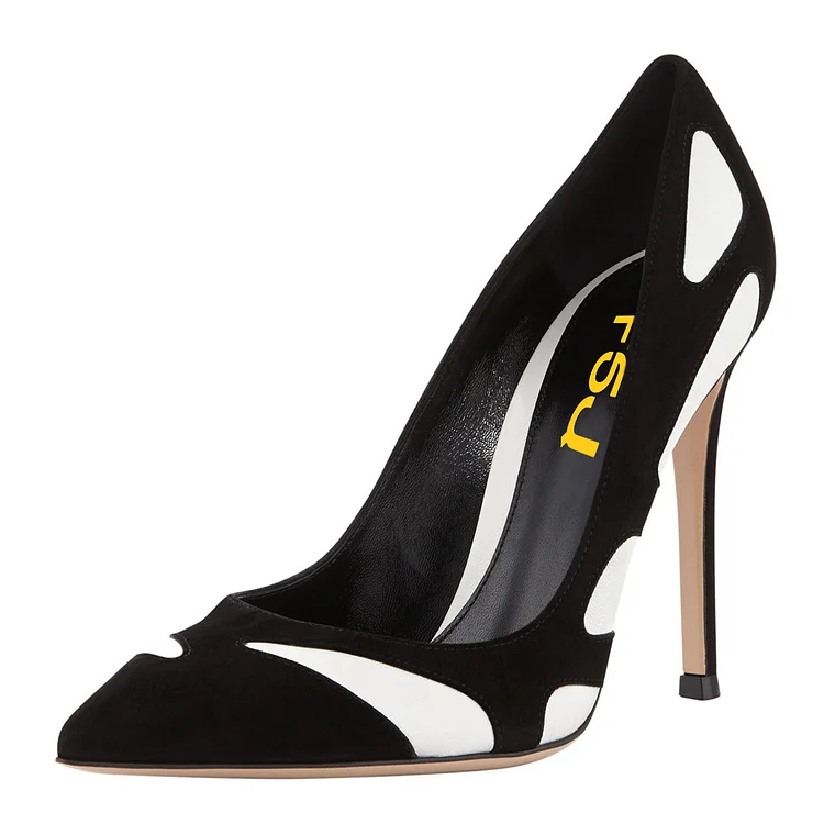 Women's Black Commuting Pointed Toe Stiletto Heels Pumps Shoes |FSJ Shoes