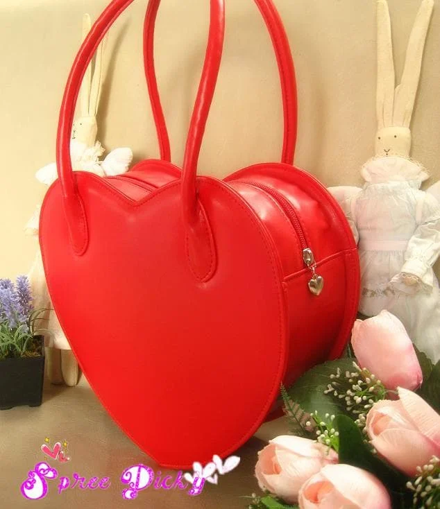 Lolita Lovely Double Sides Hearts Hand Bag SP140338