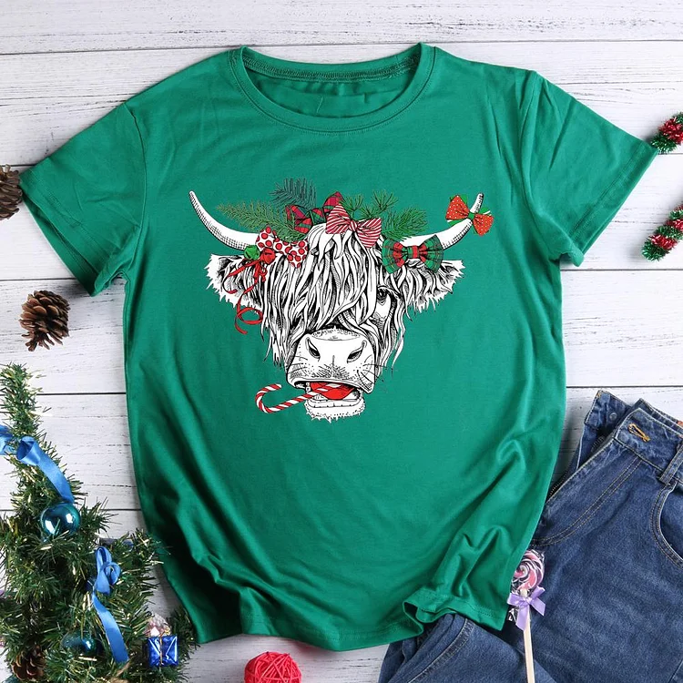 Christmas Cows T-Shirt Tee -613249-Annaletters