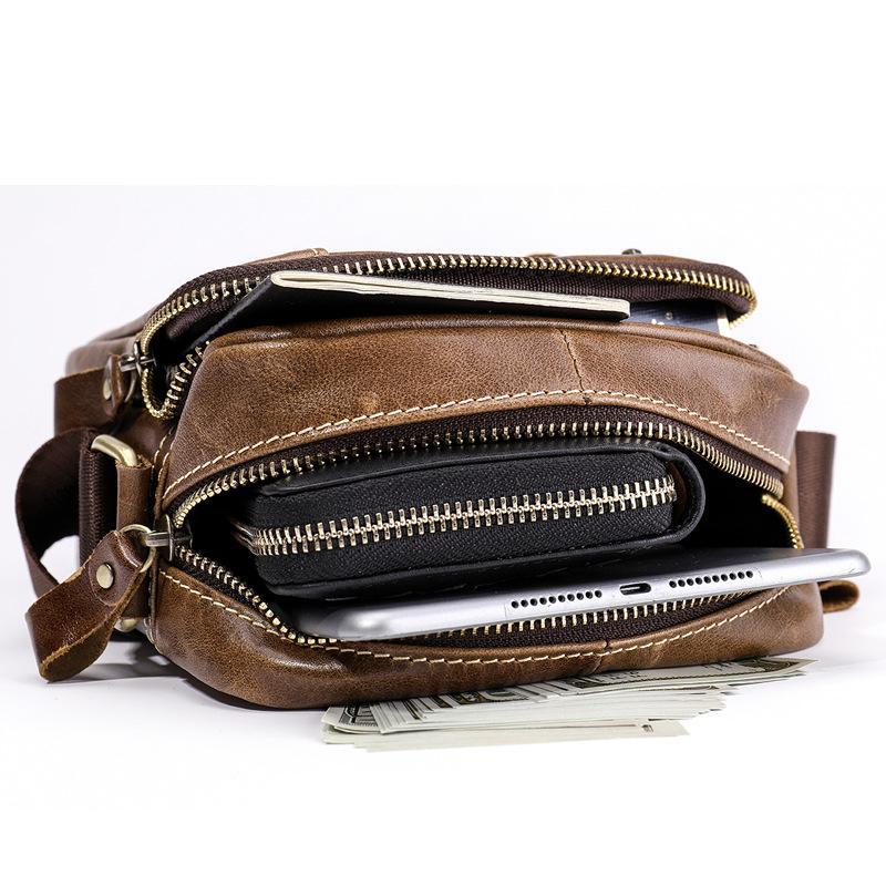 Men's Casual Zipper Crossbody Packs Shoulder Bag With Large Capacity