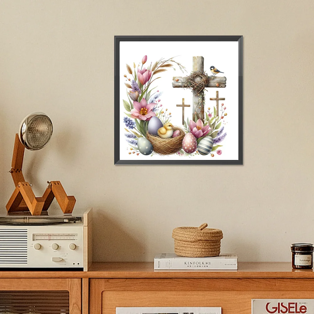 Diamond Painting - Full Square Drill - Easter Cross(Canvas|35*35cm)