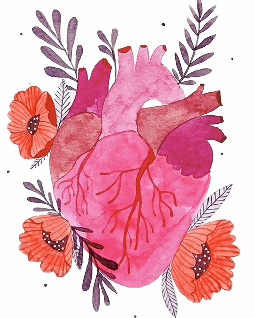 

Heart with Flowers – Paint By Numbers - 40*50CM, 501 Original