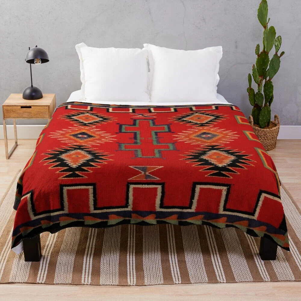 Athvotar of Original Throws Blanket 1890 Retro Blanket with Navajo Saddle, Soft Flannel Bed Blankets Warm Lightweight Fleece Blanket