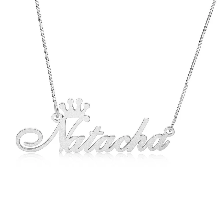 Sparking Name Necklace Personalized Crown Name Necklace