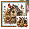 Red Bird Pumpkin Cottage-11CT Stamped Cross Stitch 40*40cm/15.75*15.75in tapestrymarket