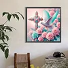 (40*40cm)Cross Rose Dove - Full Round Drill Diamond Painting