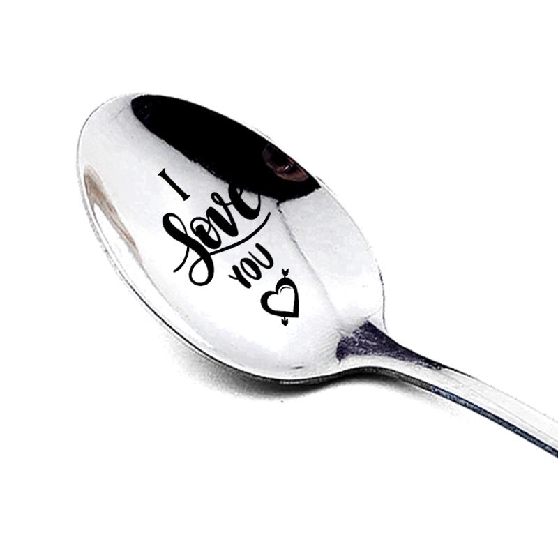 Wedding Valentine’s Day Gifts Stainless Steel Long Handle Spoon Household