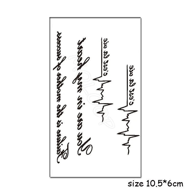 Temporary Tattoo Stickers Sexy Cross English Alphabet Line Fake Tatto Waterproof Tatoo Hand Leg Belly Small Size for Women Men