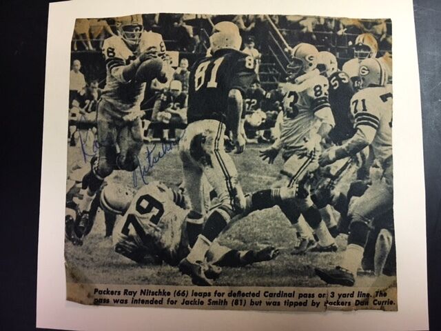 Ray Nitscke Green Bay In Action Signed 6x5 Magazine Photo Poster painting1960s JSA Precertified