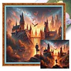 Castle At Sunset-11CT Stamped/Counted Cross Stitch 45*45cm/17.72*17.72in