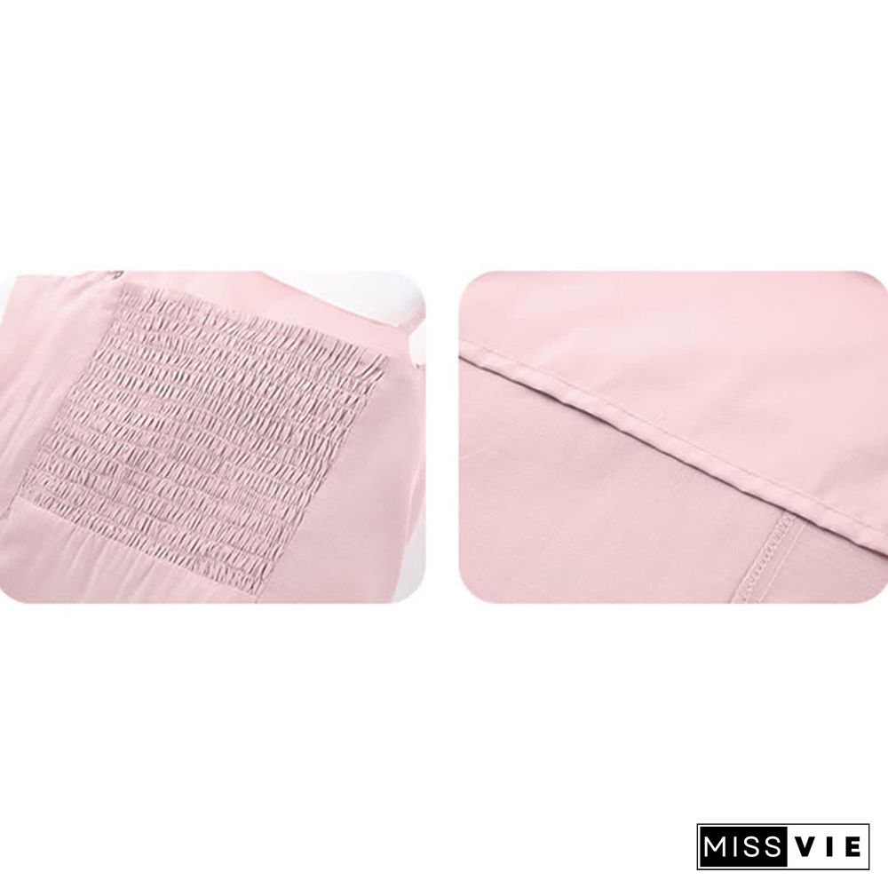 Irregular Hollow Out Top A-line Ruffled Slip Dress