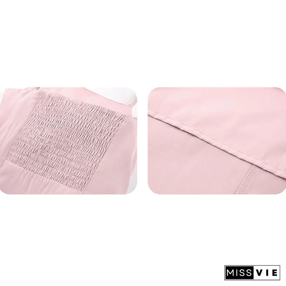 Irregular Hollow Out Top A-line Ruffled Slip Dress