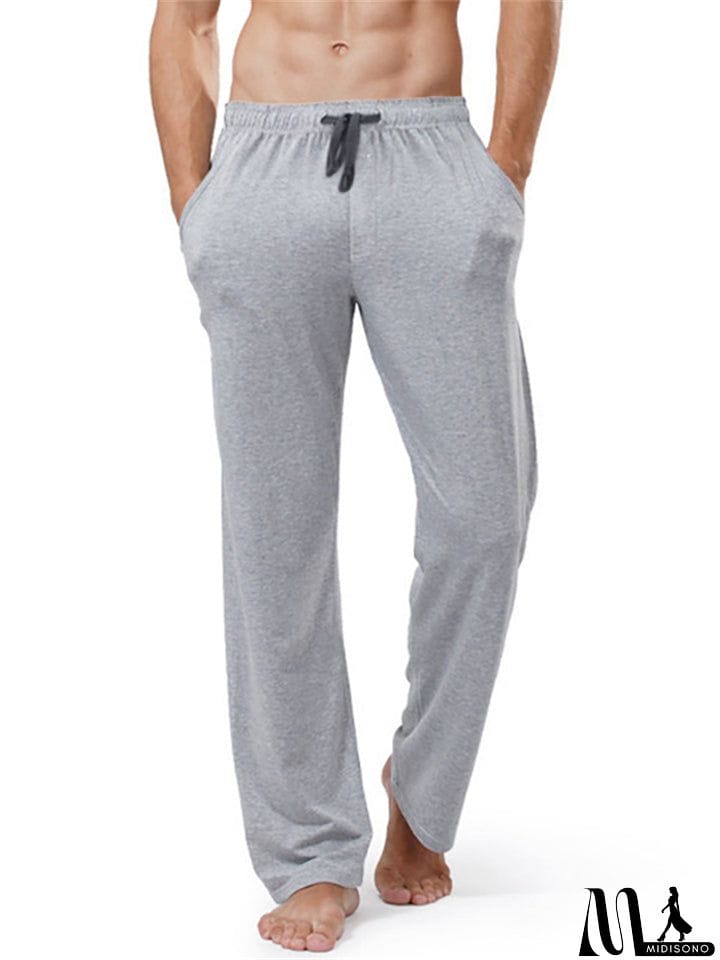 MidiSono - Men's Spring Autumn Cotton Soothing Home Sports Trousers