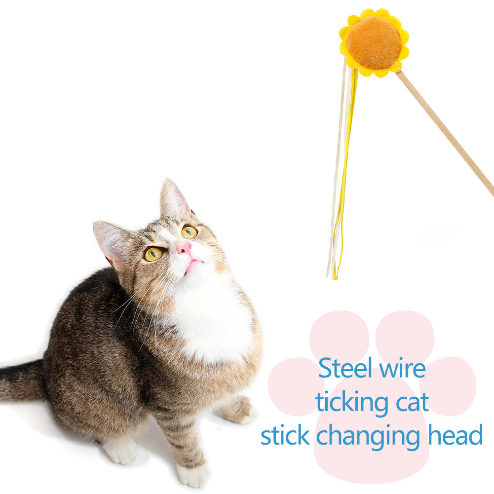 

34.5cm Funny Pet Tassel Cat Teaser Rod Interactive Kitten Playing Wand Toys, 501 Original