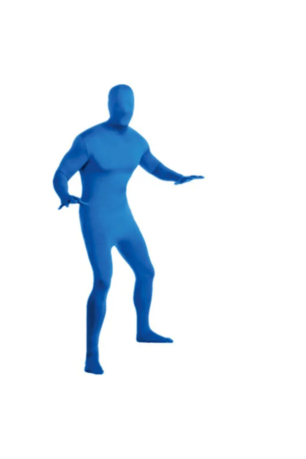 Halloween Long Sleeve Man Skin-Tight Zentai Costume Blue-elleschic