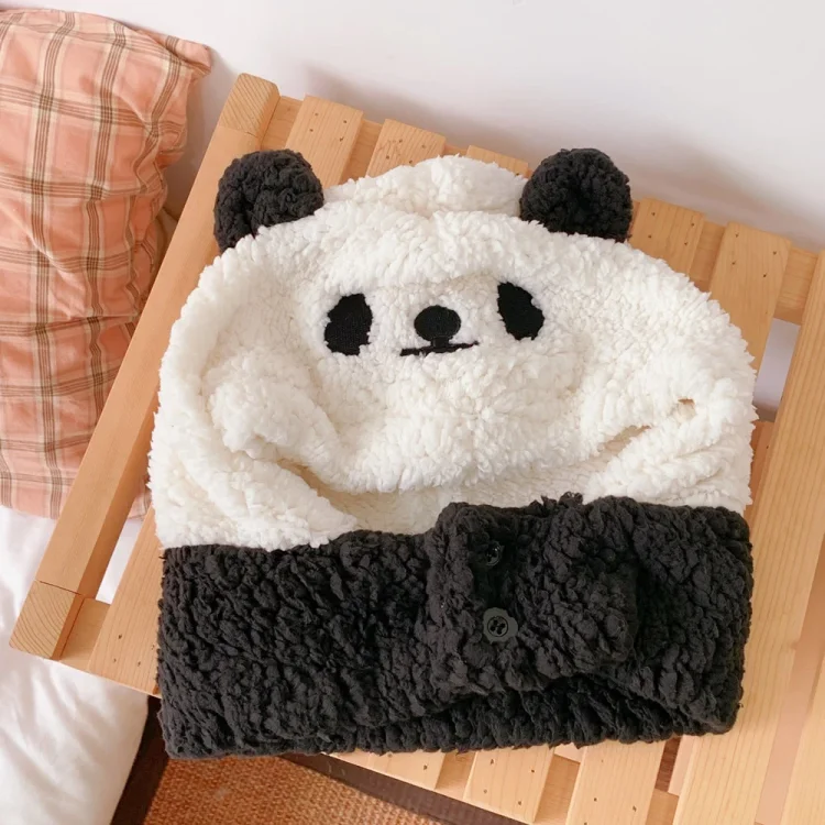 Cute Panda Plush Hooded Scarf