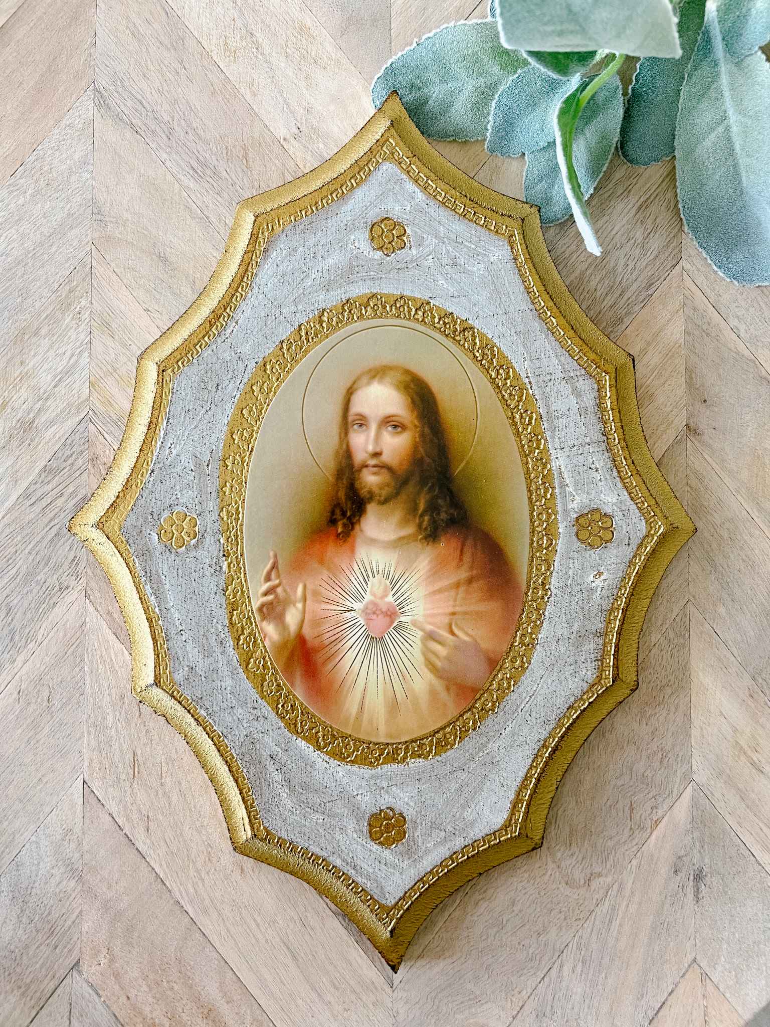 Sacred Heart of Jesus Florentine Plaque