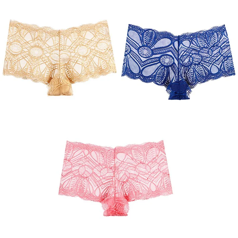 Billionm Sexy Lace Panties Underwear High Waist Woman Comfortable Boxer Female Intimates Transparent Panty Nylon Underpants
