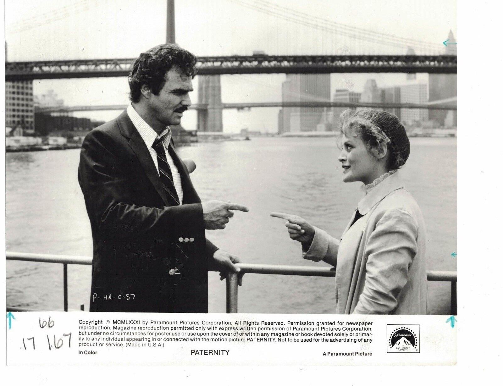 Burt Reynolds and Beverly D'Angelo Paternity Movie USED Television Press Photo Poster painting