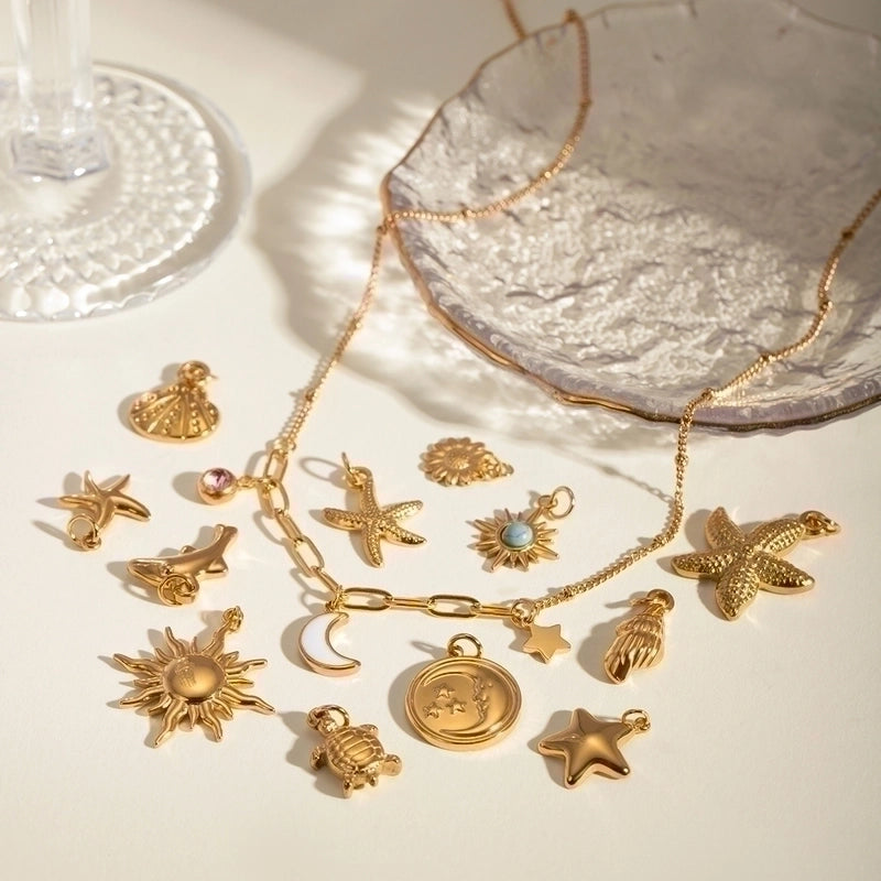 3 Pieces 304 Stainless Steel Letter Fruit Pendant