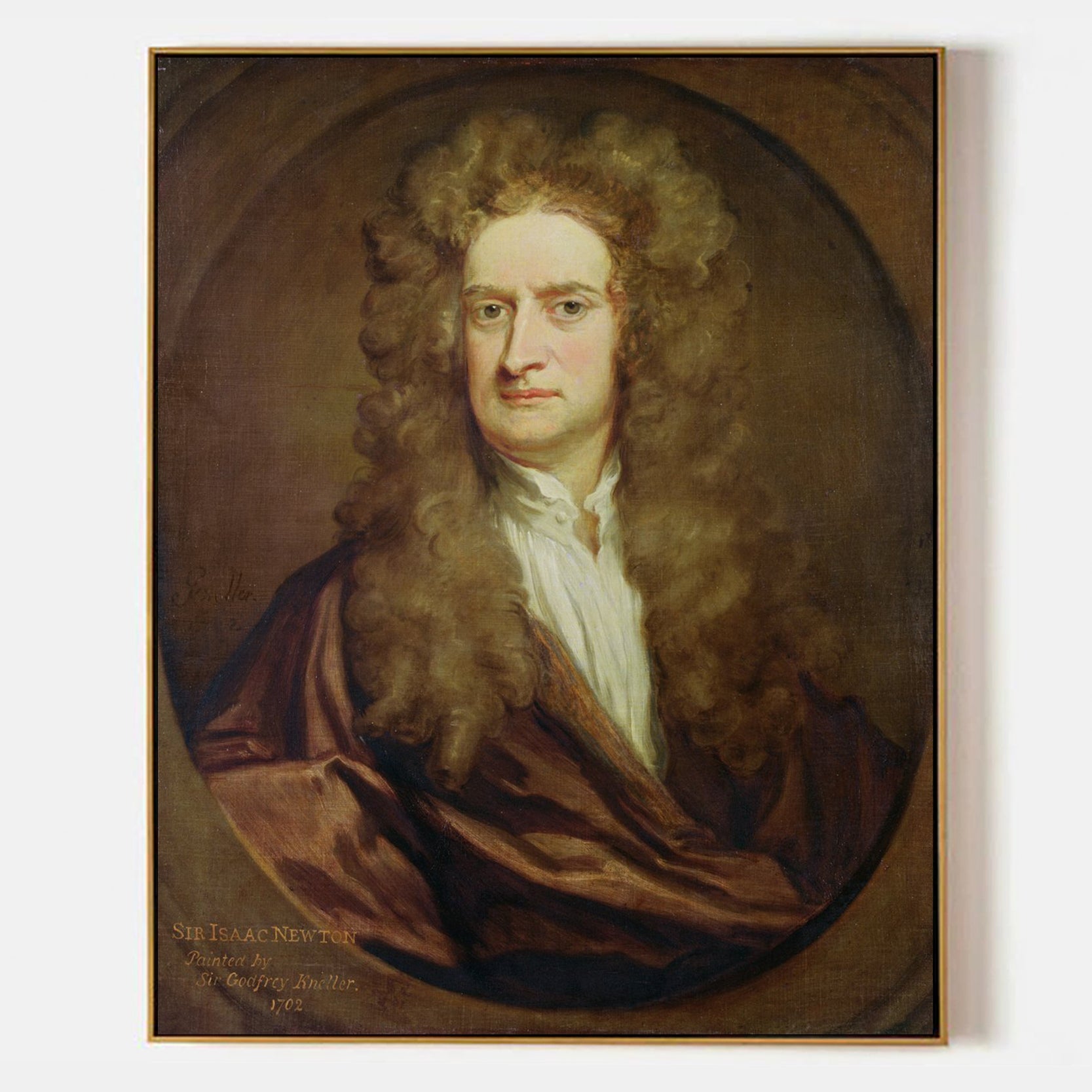 Arabelart Portrait of Isaac Newton by Godfrey Kneller - Famous Art Reproduction