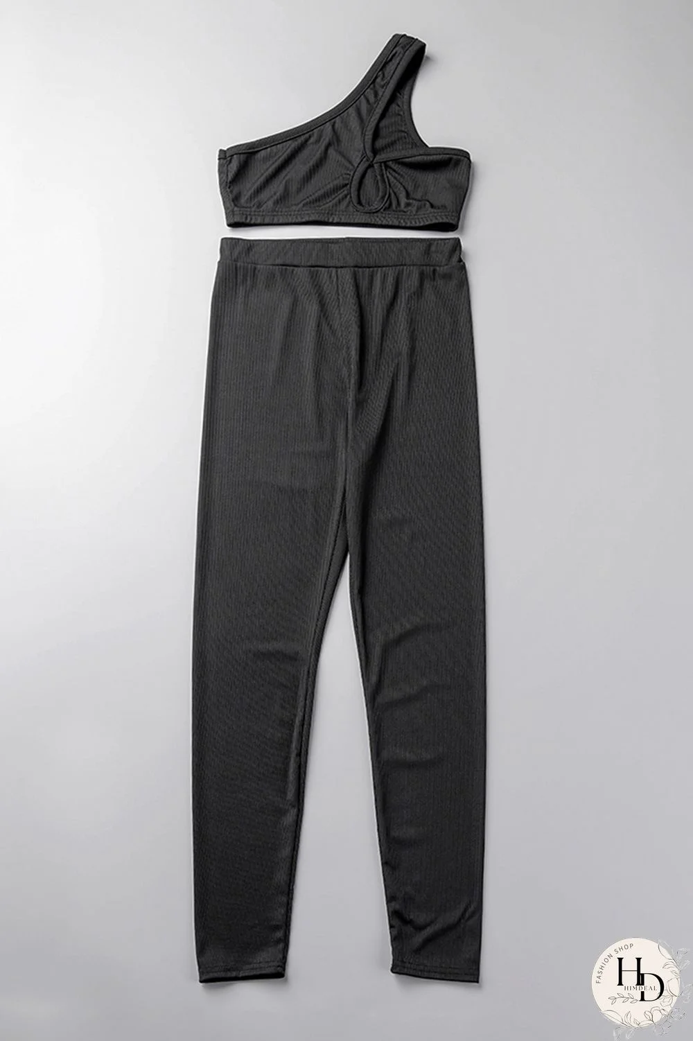 Black Sportswear Solid Patchwork Oblique Collar Sleeveless Two Pieces