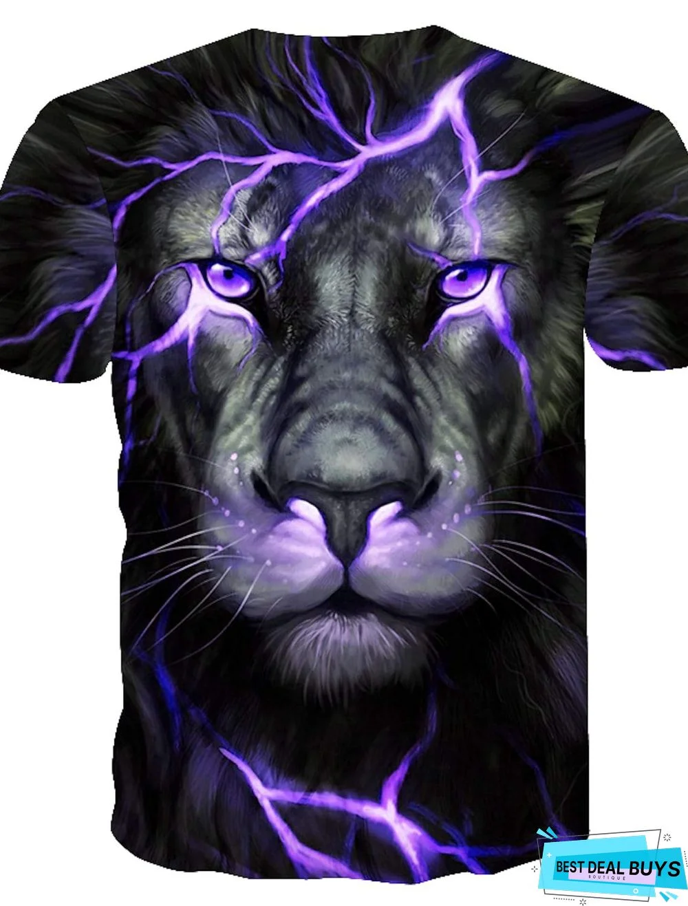 Men's Tee T-Shirt 3D Print Graphic Lion Animal Plus Size Print Short Sleeve Causal Tops Streetwear Exaggerated