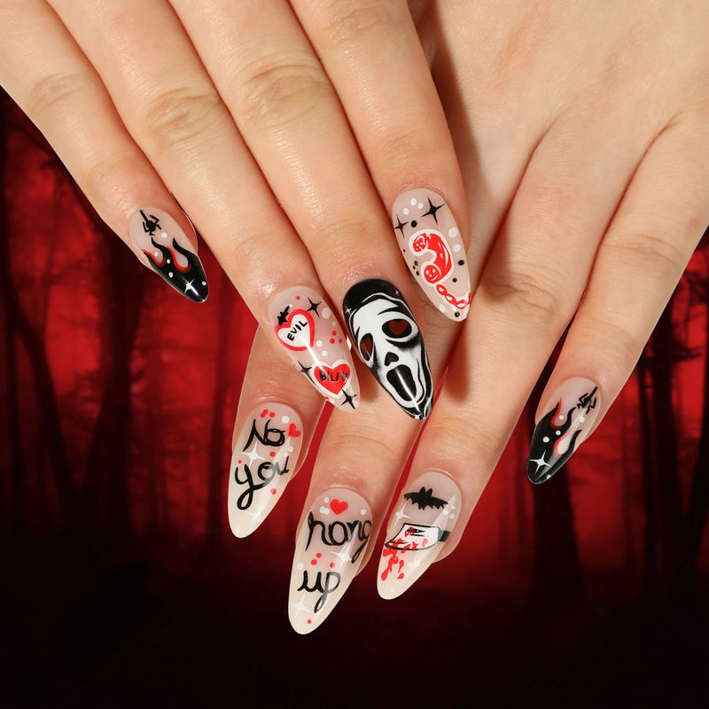 Halloween Cool Style Blood Stains Press-on Nails 1 Set