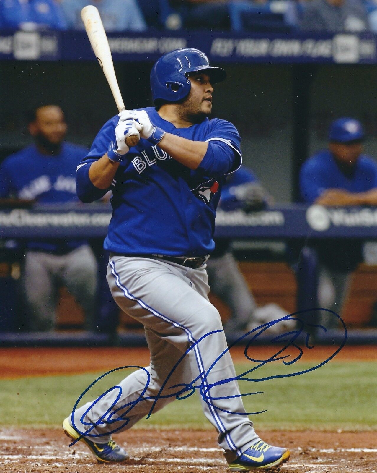 Autographed DIONER NAVARRO Toronto Blue Jays 8x10 Photo Poster painting w/ COA