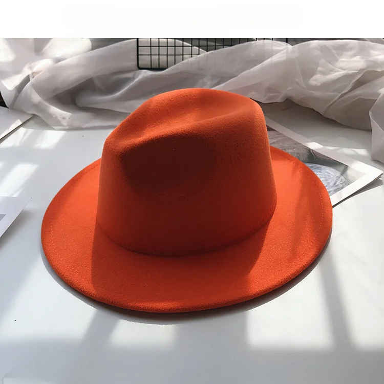 Large brim straight brim hat fashionable and versatile hat