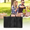 Folding Iron Net Table Storage Bag Cooking Mesh Desk Bag for Backyards BBQ Party