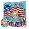 Framed American Flag - DIY Button Art Painting Kit for Creativity DIY Pearl Dot Crafts for Gift Home Wall Decor 30*30CM