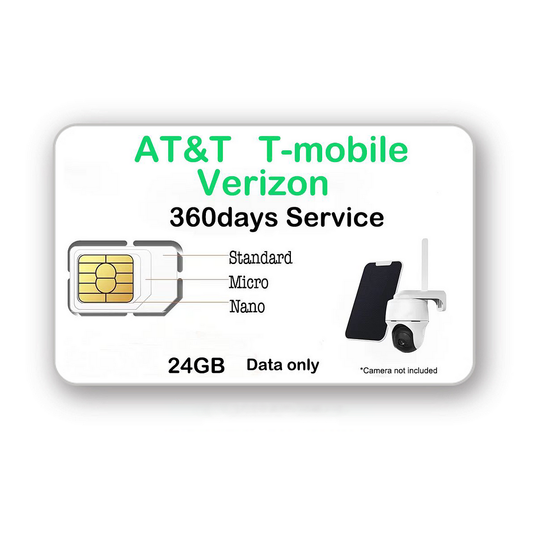 SIM Card for Security Camera/Solar Camera, Support ATT & Tmobile & Verizon, USA Coverage