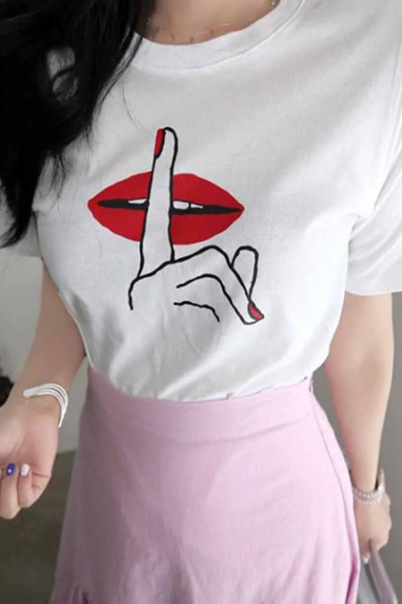 colorful Red Lips T-shirt