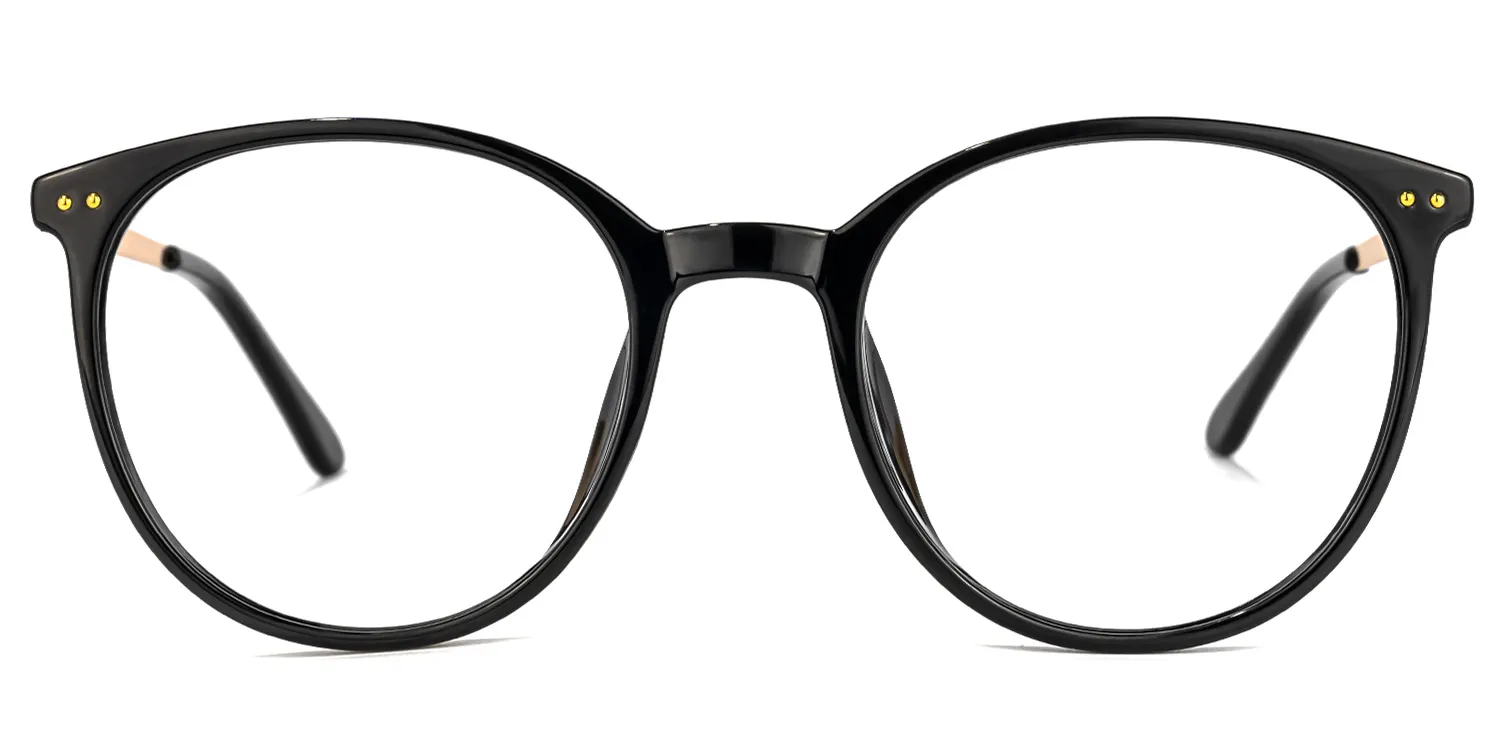 Falecia Schwarz Rund Brille Schwarz