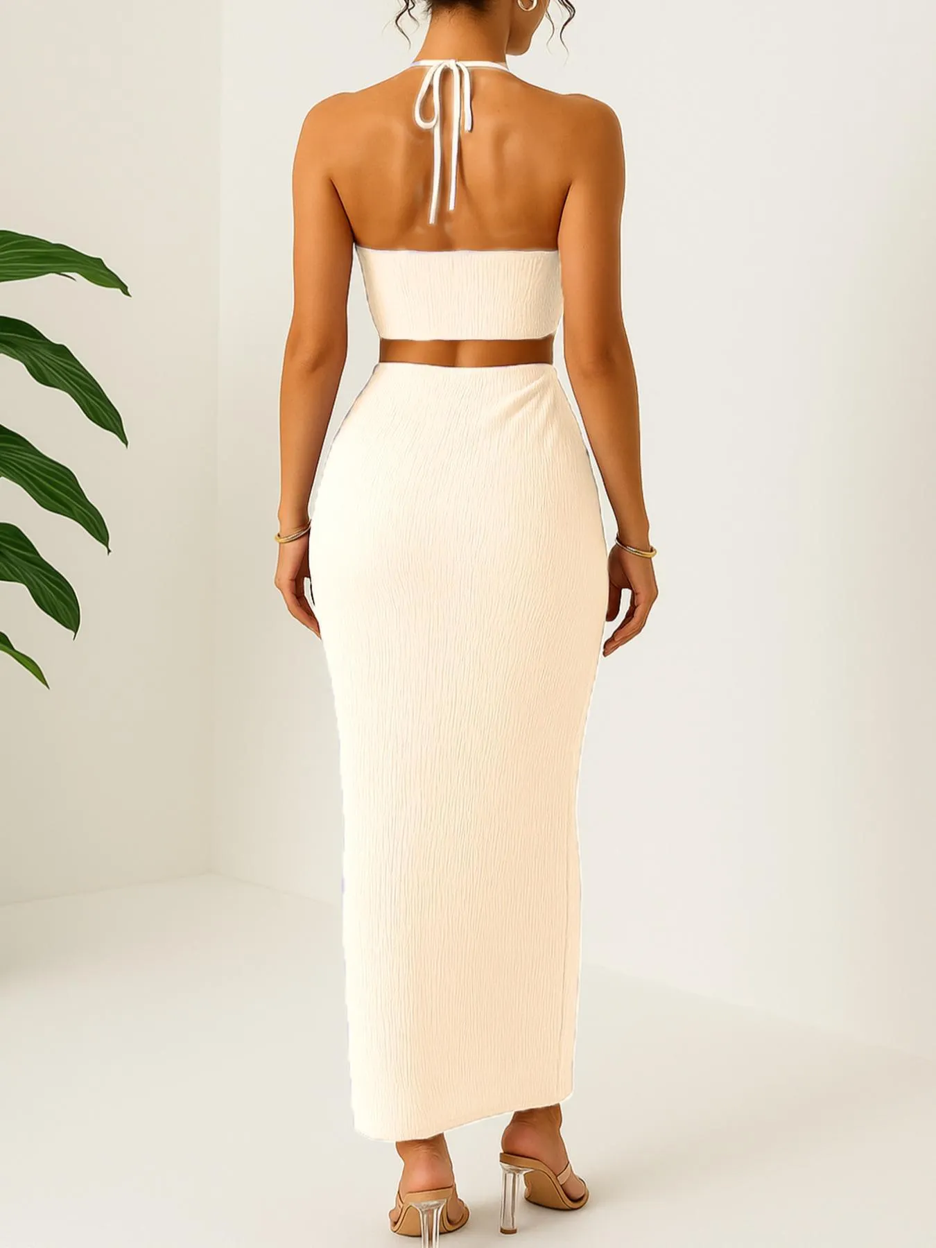 Elegant High-Slit Knit Set Dress, Slimming and Leg-Lengthening, British Style, Fitted Knit Split Dress, Vintage High Neck Waistless Women's Set Dress Elegant High-Slit Knit Set Dress, Slimming and Leg-Lengthening, British Style, Fitted Knit Split Dress, Vintage High Neck Waistless Women's Set Dress