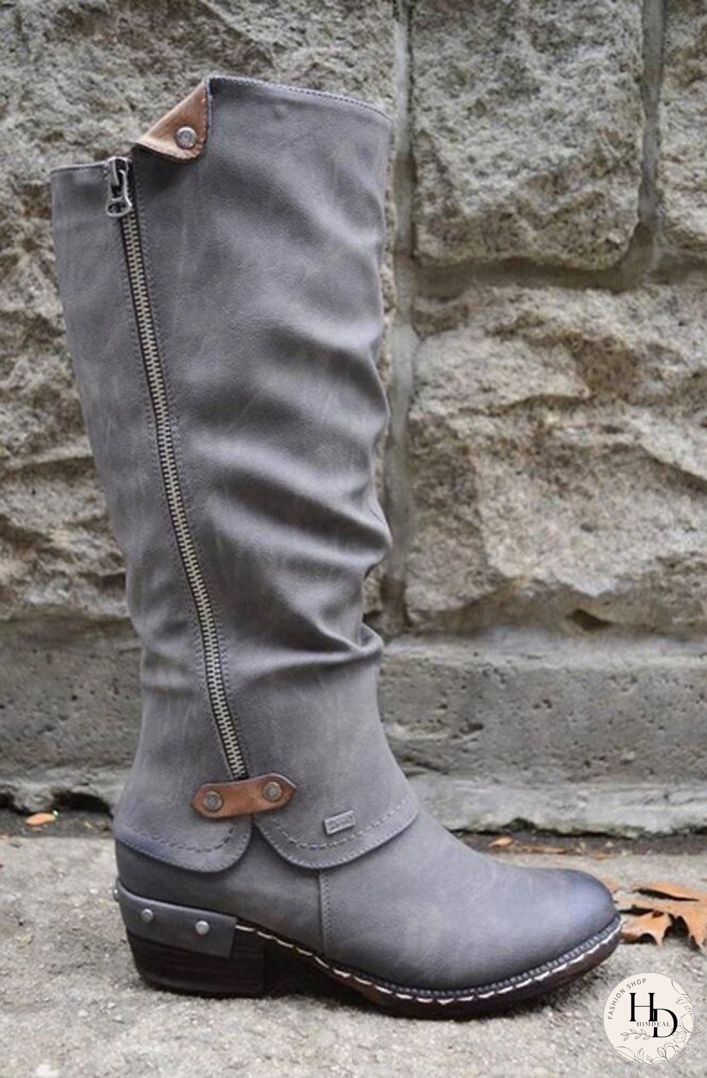 Winter Women's Fashion Causal Knee High Boots Ladies Leather Long Boots Plus Size 35-43