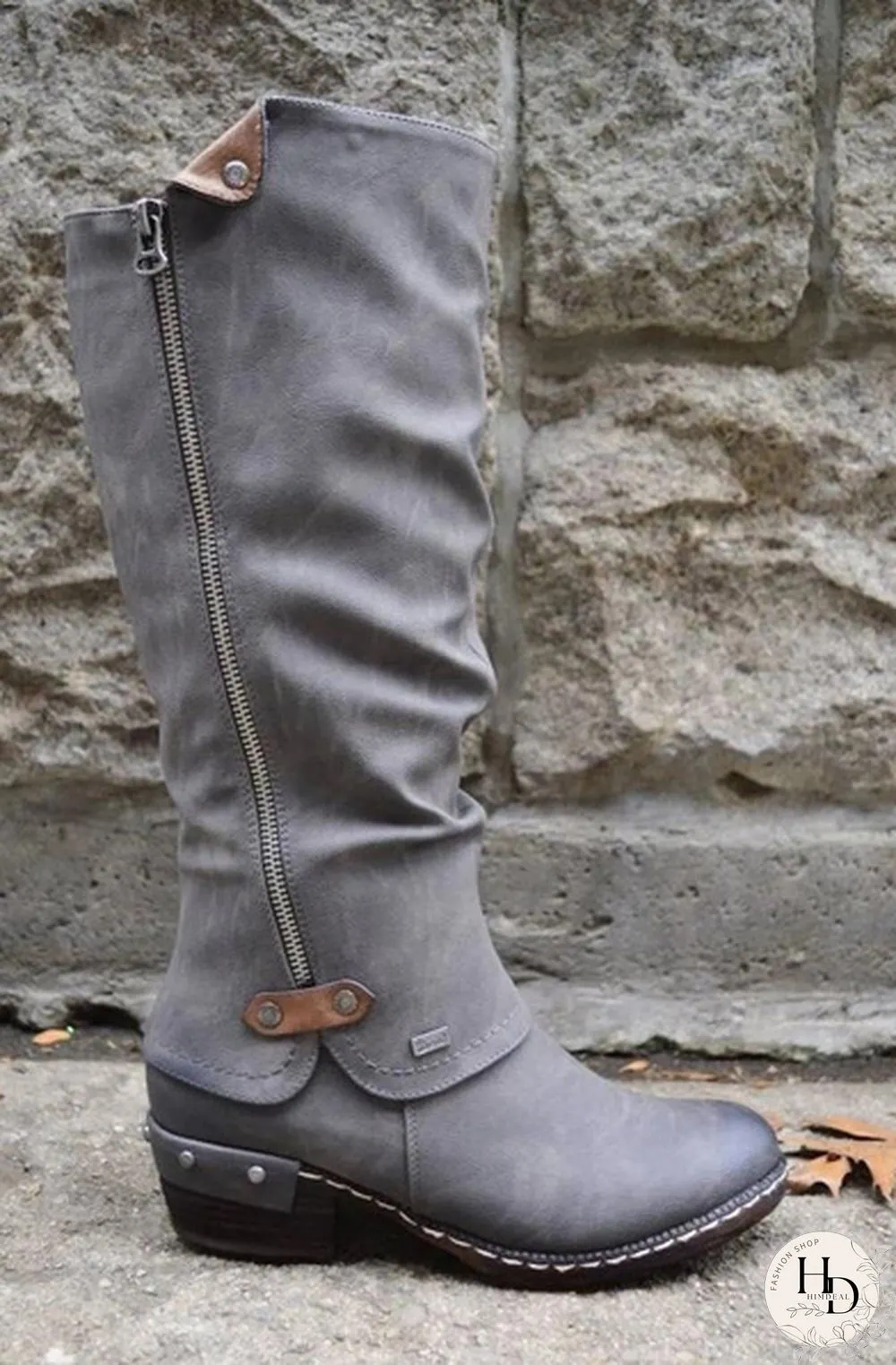 Winter Women's Fashion Causal Knee High Boots Ladies Leather Long Boots Plus Size 35-43